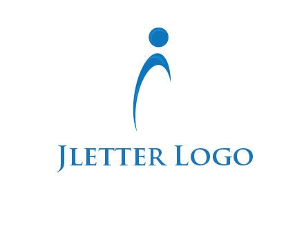 abstract person forming letter i logo