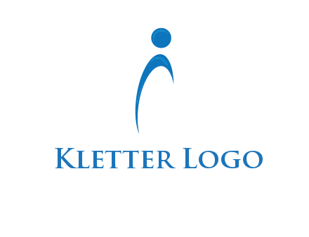 abstract person forming letter i logo