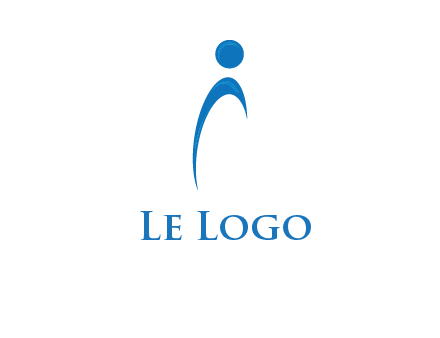 abstract person forming letter i logo