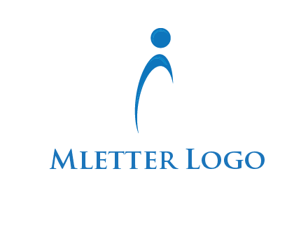 abstract person forming letter i logo