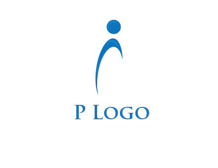 abstract person forming letter i logo