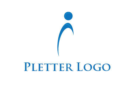 abstract person forming letter i logo