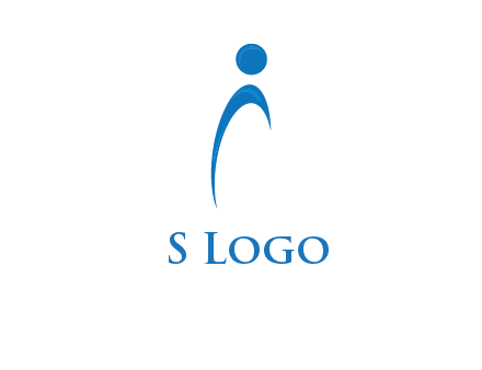 abstract person forming letter i logo