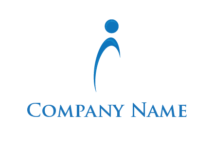 abstract person forming letter i logo