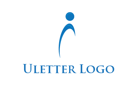 abstract person forming letter i logo