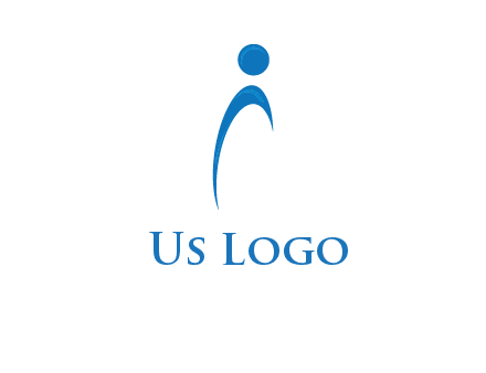 abstract person forming letter i logo