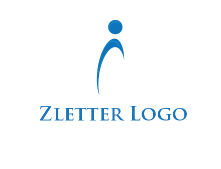 abstract person forming letter i logo