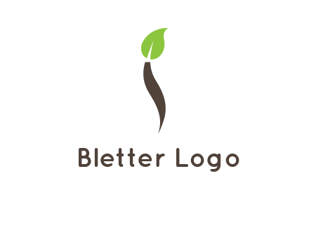 leaf incorporate with letter i logo