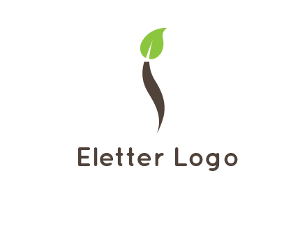 leaf incorporate with letter i logo