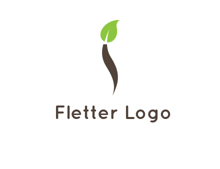 leaf incorporate with letter i logo