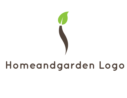 leaf incorporate with letter i logo