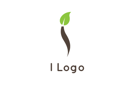 leaf incorporate with letter i logo