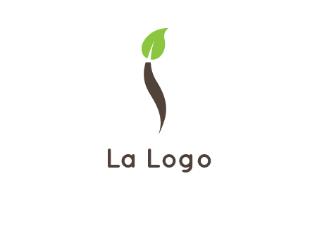 leaf incorporate with letter i logo