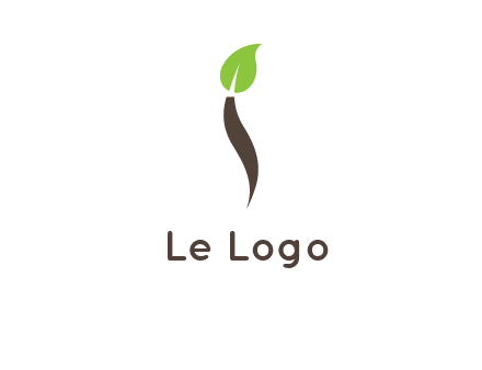 leaf incorporate with letter i logo