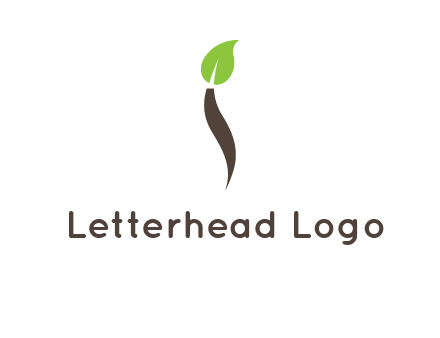 leaf incorporate with letter i logo