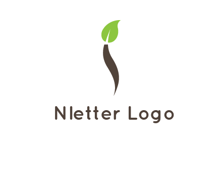 leaf incorporate with letter i logo