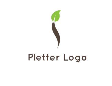 leaf incorporate with letter i logo