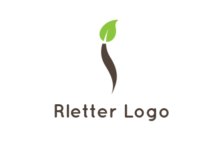 leaf incorporate with letter i logo