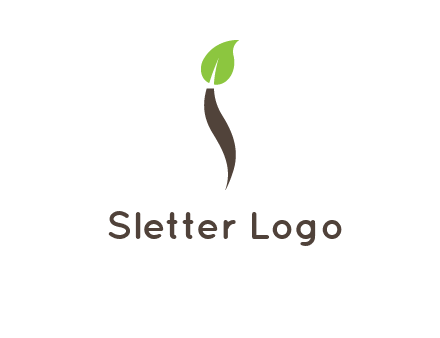 leaf incorporate with letter i logo