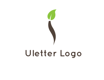 leaf incorporate with letter i logo