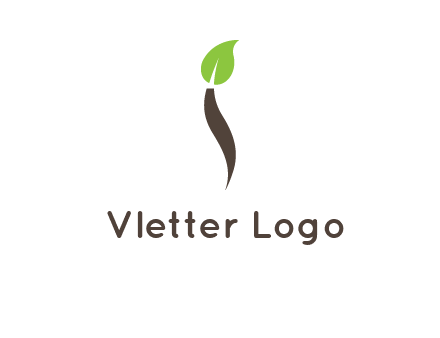 leaf incorporate with letter i logo