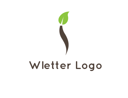 leaf incorporate with letter i logo