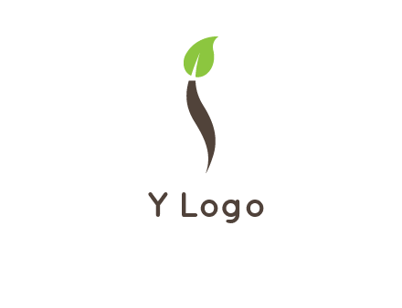 leaf incorporate with letter i logo