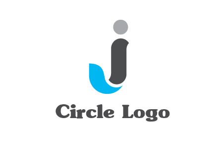 swooshes with circle forming letter J