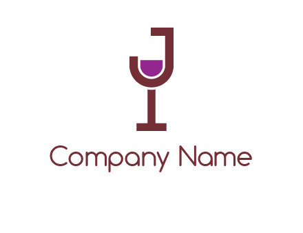 letter merged of a wine glass logo