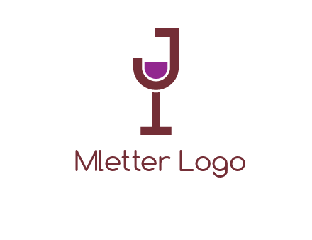 letter merged of a wine glass logo