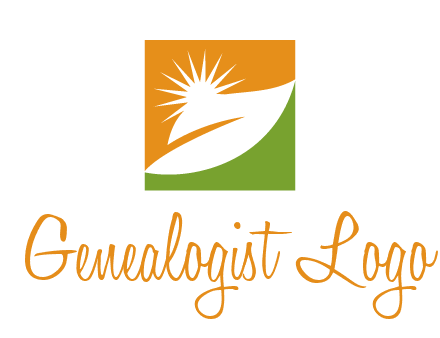 leaf and sun in square environment logo