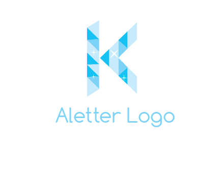 letter k incorporate with polygonal shape logo