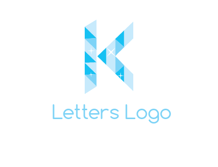 letter k incorporate with polygonal shape logo