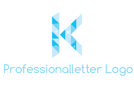 letter k incorporate with polygonal shape logo