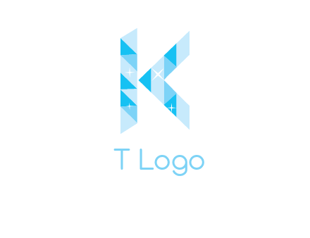 letter k incorporate with polygonal shape logo