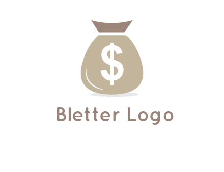 dollar sign on money bag showing wallet logo