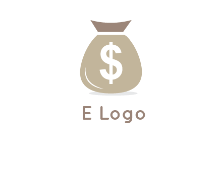 dollar sign on money bag showing wallet logo