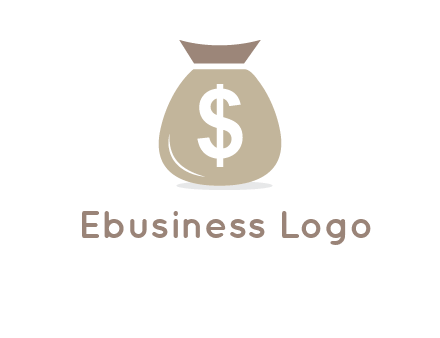 dollar sign on money bag showing wallet logo