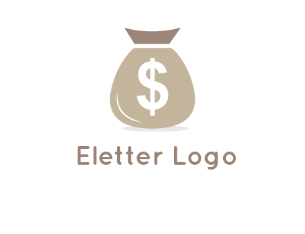 dollar sign on money bag showing wallet logo