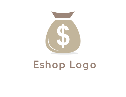 dollar sign on money bag showing wallet logo