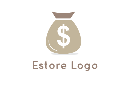 dollar sign on money bag showing wallet logo