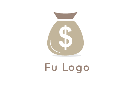 dollar sign on money bag showing wallet logo