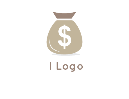 dollar sign on money bag showing wallet logo