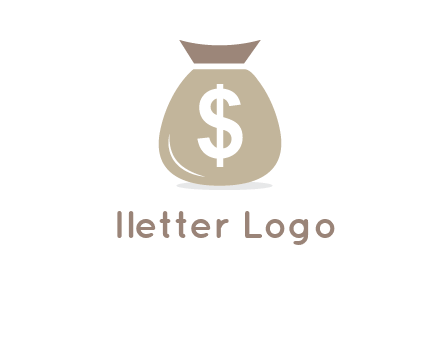 dollar sign on money bag showing wallet logo