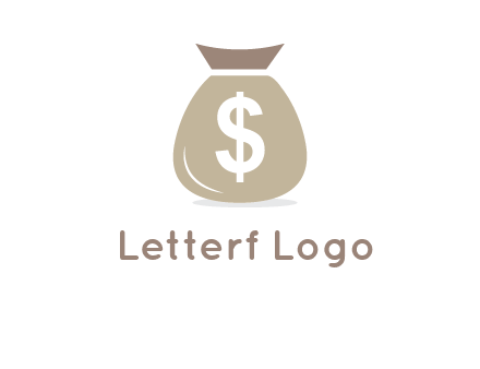 dollar sign on money bag showing wallet logo