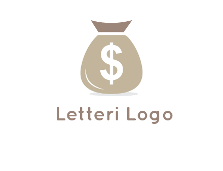 dollar sign on money bag showing wallet logo