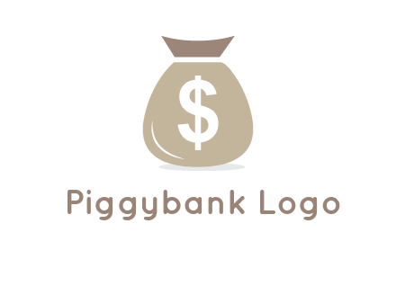 dollar sign on money bag showing wallet logo