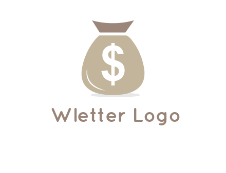 dollar sign on money bag showing wallet logo