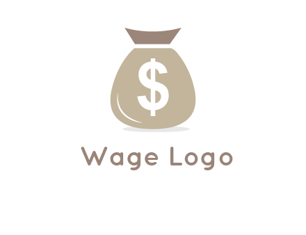 dollar sign on money bag showing wallet logo