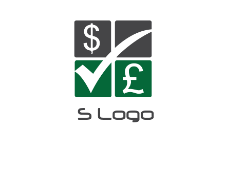 two money sign inside the four square box logo